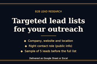 research a targeted b2b lead list for your outreach