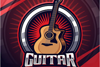 make awesome gorgeous guitar logo in one day