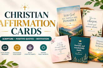 design christian affirmation card design positive quotes, and motivational card