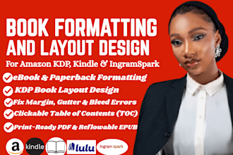 do kindle formatting and kdp book layout design for amazon kdp and ingramspark