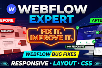 fix bugs and responsive issues in webflow