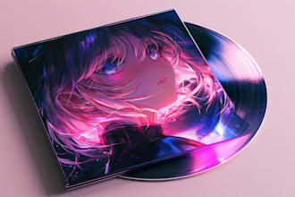design a custom anime album cover for your music