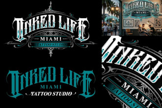 logo design for tattoo studio and babershop