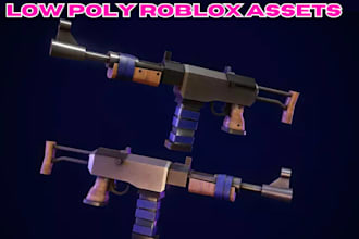 create optmized low poly roblox props weapon, accesories and game assets
