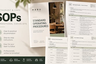 create restaurant sops and operational checklists