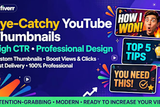 design eye catchy youtube thumbnail for high CTR