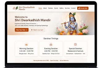 create a wordpress website for hindu temple or trust
