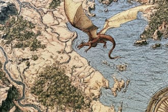 create a detailed historical replica map in vintage style