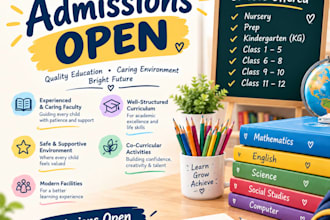 school admission flyers and education posters