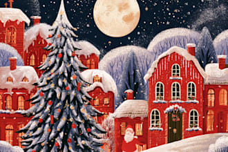 create a unique christmas card illustration for your holiday