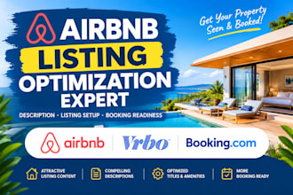optimize, promote your airbnb listing and description for vrbo and booking com