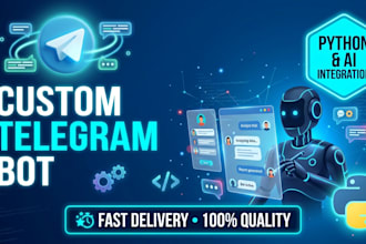 develop a custom telegram bot with python and ai integration