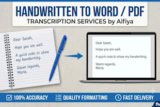 transcribe your handwritten notes into clean word or PDF