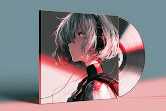 turn your music  a hand drawn anime album cover artwork