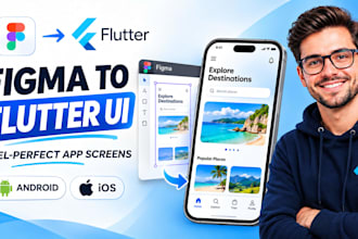 convert figma designs flutter app UI android ios mobile app UI developer react