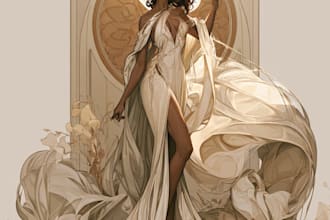 do illustrations in art nouveau style