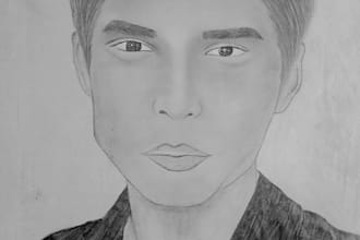 draw a realistic pencil sketch portrait