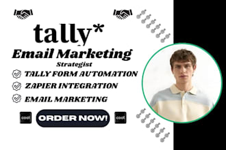 setup tally forms email marketing setup tally zapier automation