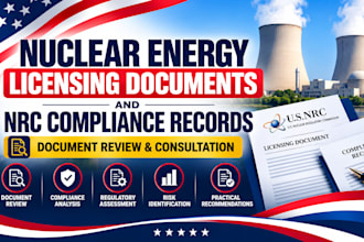 review nuclear energy licensing documents and nrc compliance records