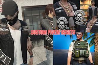 develop custom fivem peds, tattoo packs, chains, eup, mc kuttes and vests