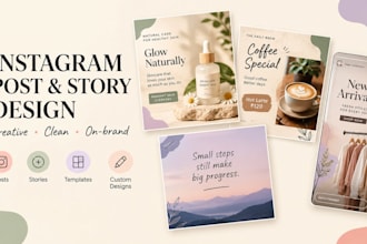 design creative instagram posts and stories
