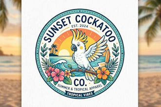 design summer cockatoo parrot logo for brand