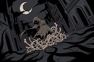 create detailed dark art, gore, creepy horror illustrations