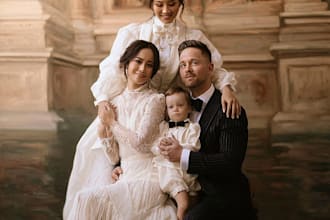 custom illustration portrait, custom family portrait
