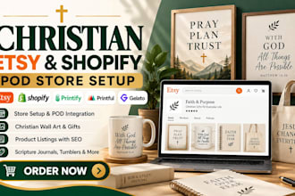 christian etsy shopify pod store wall art bible verse products scripture journal