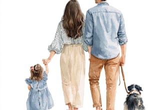 amazing family portrait watercolor portrait