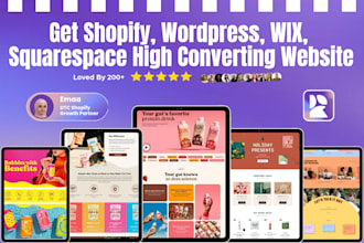 build shopify, wordpress, wix, squarespace high converting website