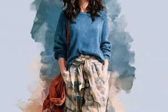 draw a watercolor portrait, no ai