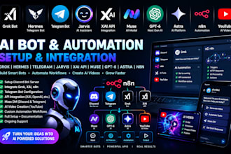 grok bot hermes telegram bot jarvis xai api muse gpt6 astra n8n ai youtube video