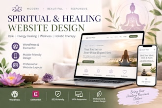 design a spiritual healing website for reiki, wellness and energy healing