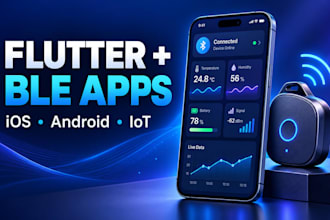 develop a flutter ble app for bluetooth and iot devices