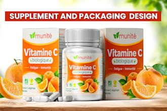 design supplement labels and product packaging