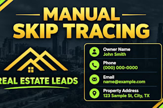 do manual skip tracing real estate leads for wholesaling