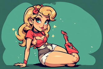 pin up girl and pin up girl illustration