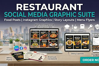 restaurant social media posts, food promos and menu graphics