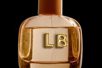 design luxury perfume logo and bottle label poster