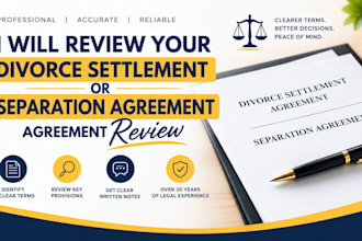 review your divorce settlement or separation agreement