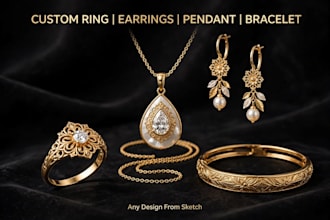 do 3d jewelry design and cad modeling for 3d printing