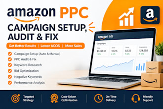 audit, setup, and fix amazon PPC sponsored ads expertly
