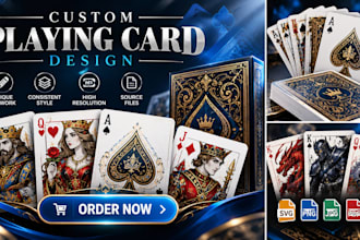 design custom playing cards, poker cards, and card deck artwork
