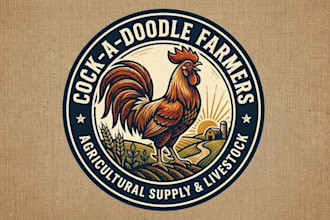 design agricultural rooster logo for brand