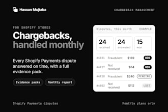 manage your shopify chargeback disputes with a monthly plan