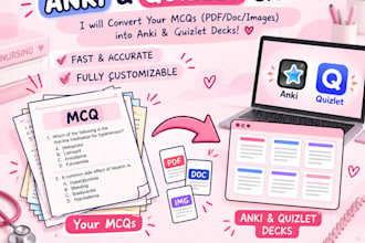 convert mcq documents to anki or quizlet flashcards