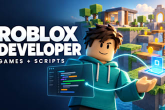 develop custom roblox games and scripts in roblox studio as a roblox developer
