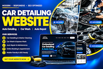 design car detailing, auto detailing, car wash website, auto repair website