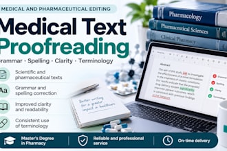 proofread and review medical and pharmaceutical texts